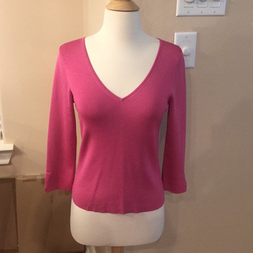 Silk pink long sleeve sweater